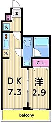 フュージョナル五反野DUE 1DKの間取図画像