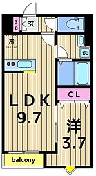 La-Crea LKS(ラクリエ・エルケーエス) 1LDKの間取図画像
