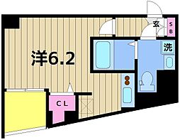 MAINSTAGE北千住2 1Kの間取図画像