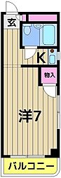 三幸ハイツ ワンルームの間取図画像