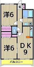 エスパールさかた 2DKの間取図画像