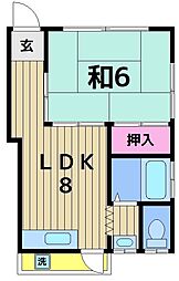 佐藤ハイツ 1LDKの間取図画像