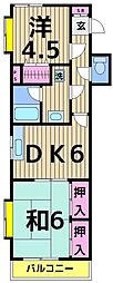 パークヒル西新井 2DKの間取図画像