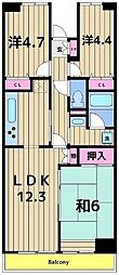 プロスペール谷塚一番館 3LDKの間取図画像