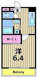マウントビクトリー綾瀬 1Kの間取図画像