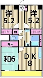 エステート西新井 3DKの間取図画像