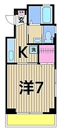 コーポA 1Kの間取図画像
