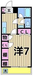 エレガンス綾瀬ファースト 1Kの間取図画像