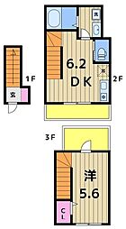 親水公園BASE 1DKの間取図画像