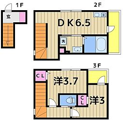 親水公園BASE 2DKの間取図画像