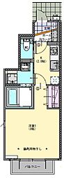 KKHills3 1Kの間取図画像
