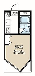 キャトルセゾン橋本8 ワンルームの間取図画像