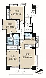 オーベル相模原 3LDKの間取図画像