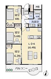 間取図画像 3LDK