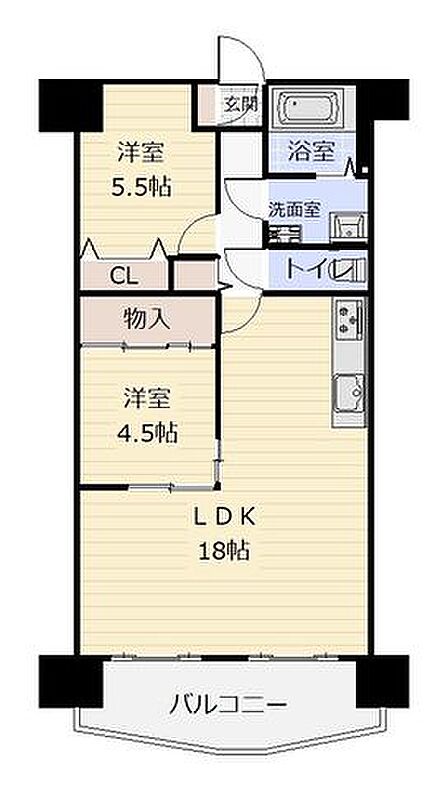 収納たっぷりの2LDK!生活スペースをすっきり整え、心地よい暮らしを実現。