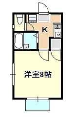 ビクトリーハイム岡山 1Kの間取図画像