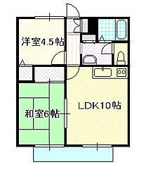 石井ハイツA 2LDKの間取図画像