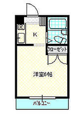 アシュアランス 1Kの間取図画像