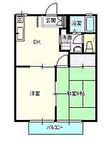 グランヴィアII 201 ｜ 岡山県岡山市南区洲崎１丁目（賃貸アパート2DK・2階・38.83㎡） その2