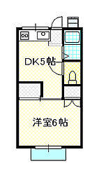 レッドホーメストA 1DKの間取図画像