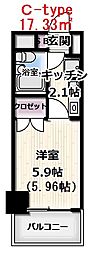 マイルストン東久留米 1Kの間取図画像
