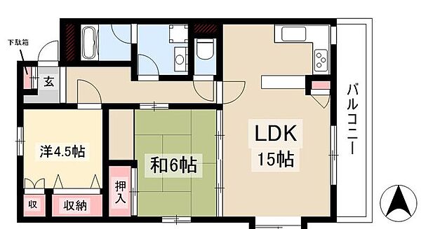 スカイメゾン ｜愛知県名古屋市熱田区大宝4丁目(賃貸マンション2LDK・7階・64.39㎡)の写真 その2