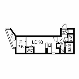 アソシエ中村 4階1LDKの間取り