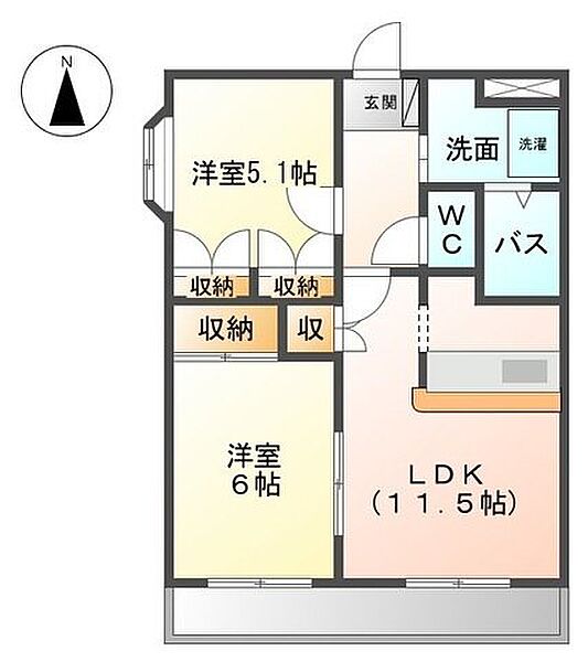 コンフォールメゾン ｜愛知県名古屋市中川区南脇町2丁目(賃貸アパート2LDK・3階・51.66㎡)の写真 その2