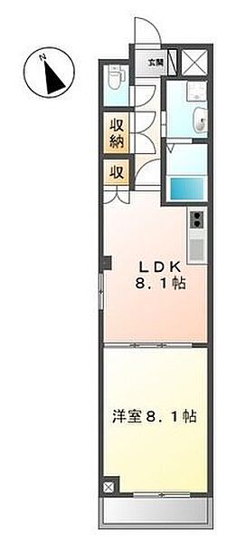 コーポ天神 ｜愛知県名古屋市中川区長良町3丁目(賃貸マンション1LDK・3階・40.12㎡)の写真 その2