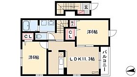 パークサイド荒子川  ｜ 愛知県名古屋市港区品川町2丁目67（賃貸アパート2LDK・2階・56.26㎡） その2