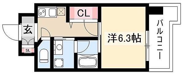 セシオン太閤 ｜愛知県名古屋市中村区太閤3丁目(賃貸マンション1K・2階・24.28㎡)の写真 その2