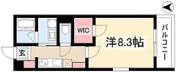 フィオーレ 2階1Kの間取り