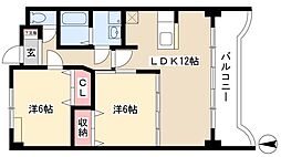 ルピナスイースト 2LDKの間取図画像