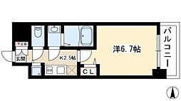 プレサンス名古屋ステーションサティナ 1Kの間取図画像