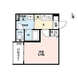 Varme黄金 1Kの間取図画像