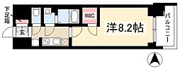 プレサンスNAGOYAファスト 1Kの間取図画像