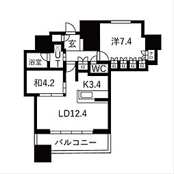 ザ・ライオンズミッドキャピタルタワー 2LDKの間取図画像