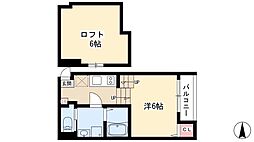 ボヌール中村公園 1Kの間取図画像