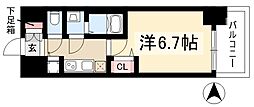 プレサンス名古屋STATIONルミアス 1Kの間取図画像