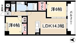 (仮称)港区当知オーナールーム付マンション 2LDKの間取図画像