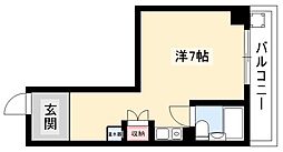 コーポR&K ワンルームの間取図画像