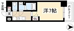 ディアレイシャス名古屋太閤通3 1Kの間取図画像