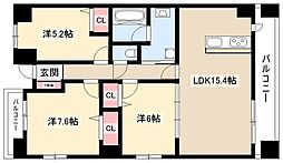 オベリスク寿 3LDKの間取図画像