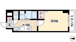リアライズ沢下町2 1Kの間取図画像