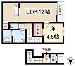 リーブルファイン戸田 1LDKの間取図画像