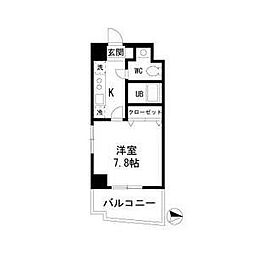 アイコート六番 1Kの間取図画像