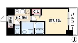 プレサンス名古屋ステーションサティナ 1Kの間取図画像