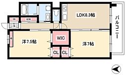 フォレストY 2LDKの間取図画像