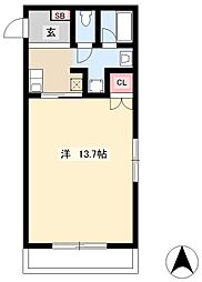 ラフォーレ児玉 1Kの間取図画像