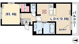 アバンサール 1LDKの間取図画像